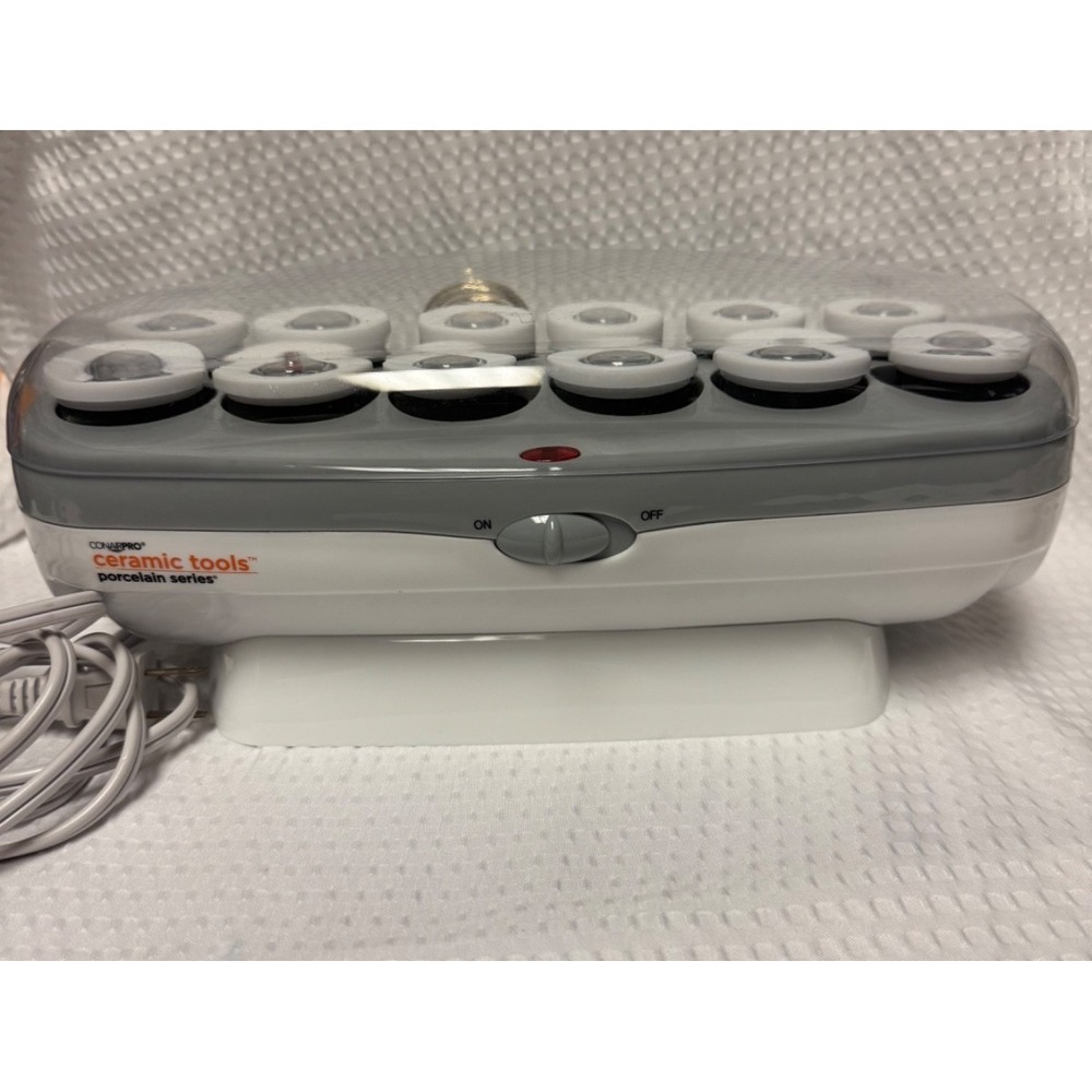 12 Piece Conair Pro Ceramic Tools Porcelain Series Hair Hot Rollers Smooth Style